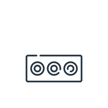 Av kablosu vektör simgesi. Kurgulanabilir kablo felci. Av kablosu lineer sembolü web ve mobil uygulamalarda, logoda, yazdırma ortamında kullanılır. İnce çizgili çizim. Vektör izole çizimi.