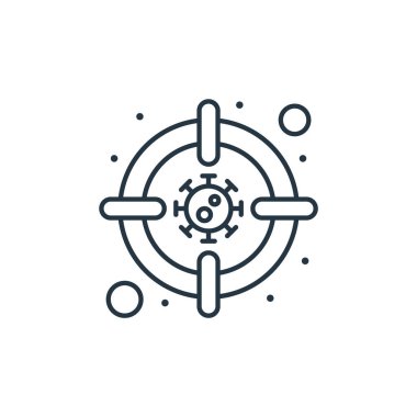 mikrop vektör ikonu. Mikroplar düzenlenebilir felç. İnternet ve mobil uygulamalarda kullanım için mikropların doğrusal sembolü, logo, yazdırma medyası. İnce çizgili çizim. Vektör izole çizimi.