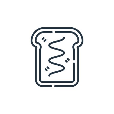ekmek vektör simgesi. Kurgulanabilir ekmek felci. Ekmek doğrusal sembolü web ve mobil uygulamalar, logo, yazdırma medyası için. İnce çizgili çizim. Vektör izole çizimi.