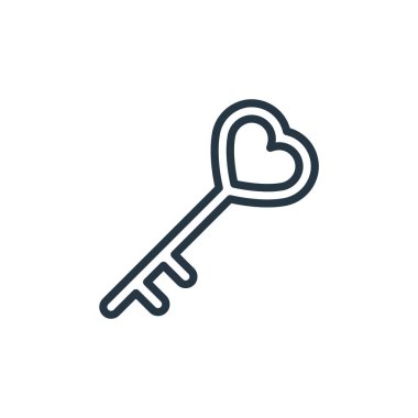 anahtar vektör simgesi. anahtar değiştirilebilir vuruş. Web ve mobil uygulamalarda kullanmak için anahtar doğrusal sembol, logo, yazdırma ortamı. İnce çizgili çizim. Vektör izole çizimi.