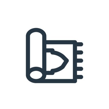 Sajadah vektör simgesi. Sajadah düzenlenebilir felç. sajadah lineer sembolü web ve mobil uygulamalar, logo, yazdırma medyası için. İnce çizgili çizim. Vektör izole çizimi.