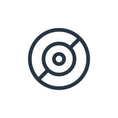 cd vektör simgesi. Cd düzenlenebilir felç. Web ve mobil uygulamalarda kullanmak için cd doğrusal sembolü, logo, yazdırma ortamı. İnce çizgili çizim. Vektör izole çizimi.