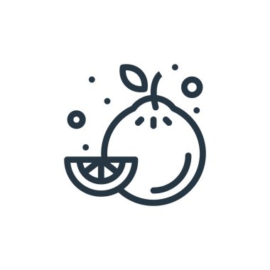 limon vektör simgesi. limon kurgulanabilir felç. İnternet ve mobil uygulamalarda kullanım için limon doğrusal sembolü, logo, yazdırma medyası. İnce çizgili çizim. Vektör izole çizimi.