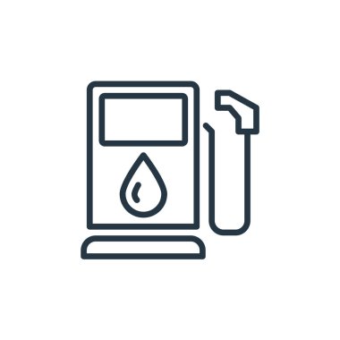 Biyoyakıt vektör simgesi. Biyoyakıt yenilebilir felç. Web ve mobil uygulamalarda kullanmak için biyoyakıt doğrusal sembolü, logo, yazdırma medyası. İnce çizgili çizim. Vektör izole çizimi.