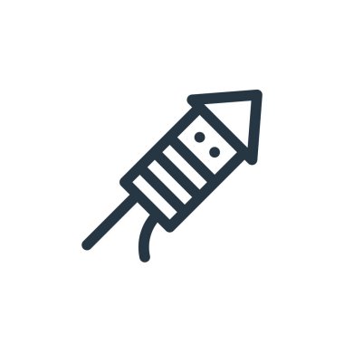 Havai fişek vektör ikonu. Düzenlenebilir havai fişekler. Web ve mobil uygulamalarda, logoda ve yazılı medyada kullanmak için havai fişek doğrusal sembolü. İnce çizgili çizim. Vektör izole çizimi.