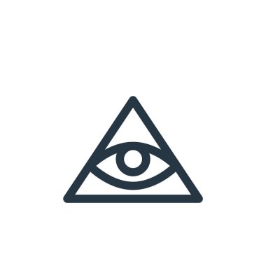 Tanrı vektör simgesi. Tanrı 'nın inmesi. İnternet ve mobil uygulamalarda, logoda ve yazılı medyada kullanım için Tanrı doğrusal sembolü. İnce çizgili çizim. Vektör izole çizimi.