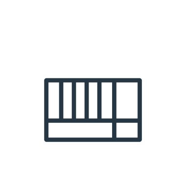 dikdörtgen vektör simgesi. Dikdörtgen, düzenlenebilir felç. Web ve mobil uygulamalarda kullanmak için dikdörtgen doğrusal sembol, logo, yazdırma ortamı. İnce çizgili çizim. Vektör izole çizimi.