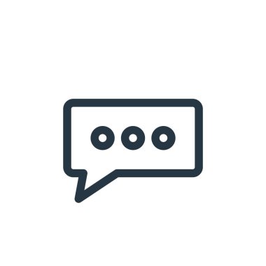 Mesaj vektör simgesi. Mesaj değiştirilebilir felç. ileti lineer sembolü web ve mobil uygulamalarda, logoda, yazdırma ortamında kullanılır. İnce çizgili çizim. Vektör izole çizimi.