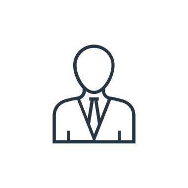 Öğretmen vektör simgesi. Kurgulanabilir öğretmen felci. Web ve mobil uygulamalarda, logoda, yazdırma ortamında kullanım için öğretmen doğrusal sembolü. İnce çizgili çizim. Vektör izole çizimi.