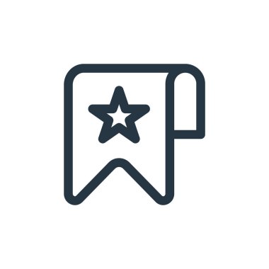 Favori vektör simgesi. Favori düzenlenebilir vuruş. Web ve mobil uygulamalarda kullanmak için favori doğrusal sembol, logo, yazdırma medyası. İnce çizgili çizim. Vektör izole çizimi.