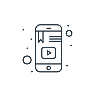 Akıllı telefon vektör simgesi. Akıllı telefon düzenlenebilir felç. akıllı telefon lineer sembolü web ve mobil uygulamalar, logo, yazdırma medyası için. İnce çizgili çizim. Vektör izole çizimi.