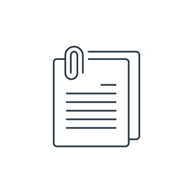 belge vektör simgesi. belgelendirilebilir felç. Web ve mobil uygulamalarda kullanmak için doküman doğrusal sembolü, logo, yazdırma ortamı. İnce çizgili çizim. Vektör izole çizimi.