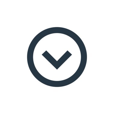 aşağı ok vektör simgesi. Okun aşağı doğru, değiştirilebilir vuruş. Web ve mobil uygulamalarda kullanmak için ok doğrusal simgesini indir, logo, yazdırma ortamı. İnce çizgili çizim. Vektör izole çizimi.