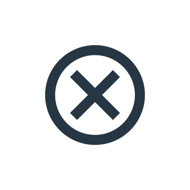 Çapraz işaret vektör simgesi. Çapraz, düzenlenebilir vuruş. Web ve mobil uygulamalarda kullanmak için çapraz işaret lineer sembolü, logo, yazdırma ortamı. İnce çizgili çizim. Vektör izole çizimi.