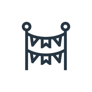 Çelenk vektör simgesi. Kurgulanabilir çelenkler. Web ve mobil uygulamalarda, logoda ve yazılı medyada kullanılacak çelenk lineer sembolü. İnce çizgili çizim. Vektör izole çizimi.