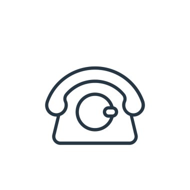 Telefon vektör simgesi. Telefon düzeltilebilir felç. İnternet ve mobil uygulamalarda kullanmak için telefon lineer sembolü, logo, yazdırma medyası. İnce çizgili çizim. Vektör izole çizimi.