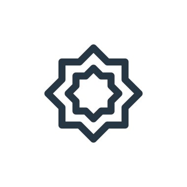 El hizb vektör simgesini ovala. El hizb düzenlenebilir vuruşu yap. Web ve mobil uygulamalarda kullanmak için el hizb lineer sembolünü ovala, logo, yazdırma medyası. İnce çizgili çizim. Vektör izole çizimi.