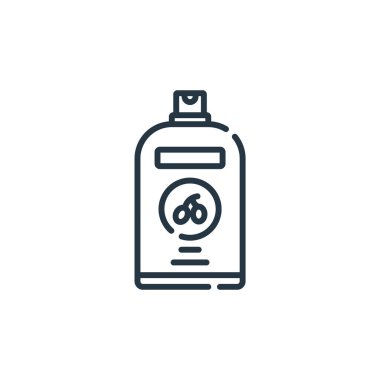 Şampuan vektör simgesi. Yıkanabilir şampuan darbesi. İnternet ve mobil uygulamalarda kullanım için şampuan doğrusal sembolü, logo, yazdırma medyası. İnce çizgili çizim. Vektör izole çizimi.