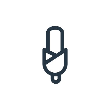 Mısır vektör simgesi. Kurgulanabilir mısır felci. mısır doğrusal sembolü web ve mobil uygulamalarda, logoda, yazdırma ortamında kullanılır. İnce çizgili çizim. Vektör izole çizimi.