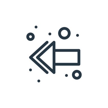 Sol ok vektör simgesi. Okun solu düzenlenebilir. Web ve mobil uygulamalarda, logoda, yazıcı ortamında kullanmak için sol doğrusal ok sembolü. İnce çizgili çizim. Vektör izole çizimi.