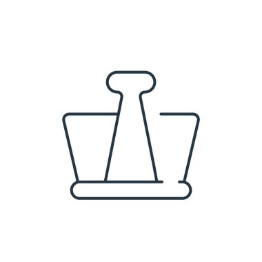 ataç vektör simgesi. Kağıt raptiyesiyle düzenlenebilir vuruş. Web ve mobil uygulamalarda kullanmak için ataç doğrusal simgesi, logo, yazdırma ortamı. İnce çizgili çizim. Vektör izole çizimi.