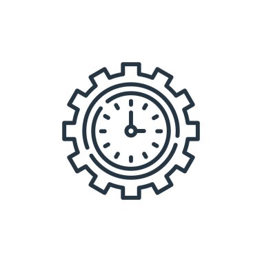 Üretkenlik vektörü simgesi. Verimlilik inmesi. Web ve mobil uygulamalarda kullanım için üretkenlik doğrusal sembolü, logo, yazdırma medyası. İnce çizgili çizim. Vektör izole çizimi.