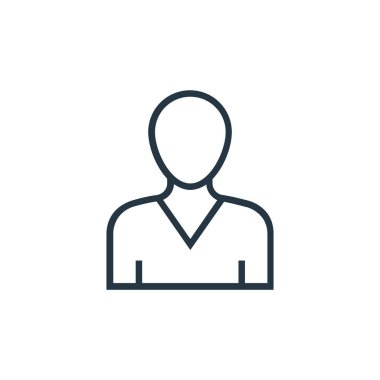 Sporcu vektör simgesi. Sporcu, düzenlenebilir felç. sportmen lineer sembolü web ve mobil uygulamalarda, logoda, yazdırma ortamında kullanılır. İnce çizgili çizim. Vektör izole çizimi.