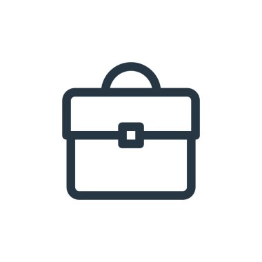 Portföy vektör simgesi. Portföy düzenlenebilir felç. Web ve mobil uygulamalarda, logoda ve yazılı medyada kullanılmak üzere portföy doğrusal sembolü. İnce çizgili çizim. Vektör izole çizimi.