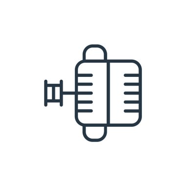 Alternatör vektör simgesi. Alternatör değiştirilebilir felç. Web ve mobil uygulamalarda kullanmak için alternatif doğrusal sembol, logo, yazdırma ortamı. İnce çizgili çizim. Vektör izole çizimi.