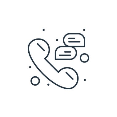 Arama vektör simgesi. Telefon görüşmeleri düzenlenebilir felç. İnternet ve mobil uygulamalarda, logoda ve yazılı medyada kullanılacak doğrusal telefon çağrısı sembolü. İnce çizgili çizim. Vektör izole çizimi.