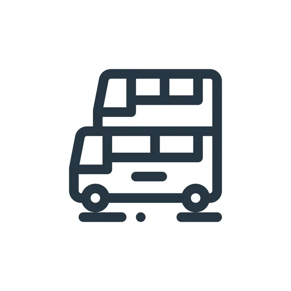 Icône Vectorielle Bus Deux Étages Bus Deux Étages Course Modifiable — Image vectorielle
