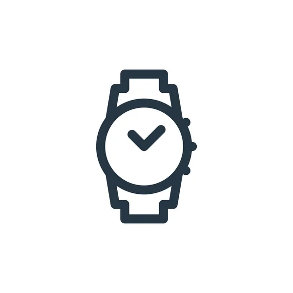 Icono Del Vector Reloj Ver Carrera Editable Ver Símbolo Lineal — Vector de stock