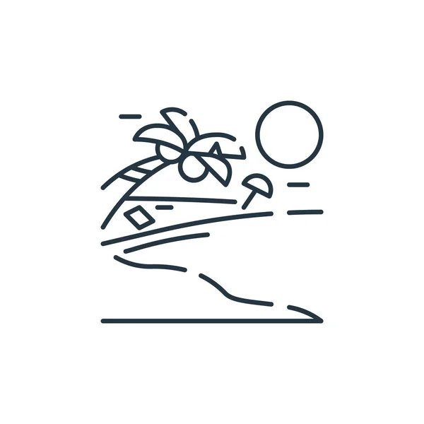 Икона Пляжного Вектора Пляжный Съедобный Инсульт Beach Linear Symbol Use — стоковый вектор