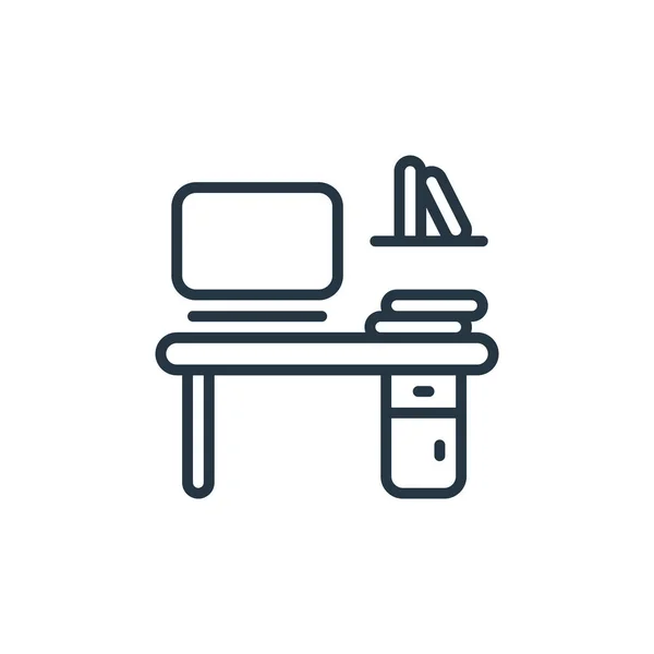 Schreibtischvektorsymbol Schreibtisch Editierbarer Strich Lineares Symbol Für Den Schreibtisch Für — Stockvektor