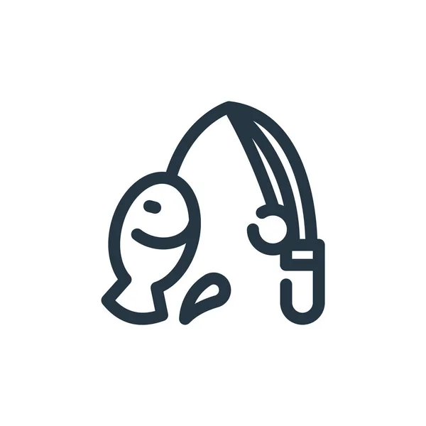 Ikona Vektoru Rybolovu Rybaření Upravitelný Tah Lineární Symbol Rybolovu Pro — Stockový vektor