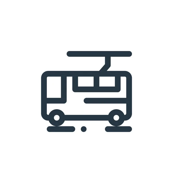 電気バス ベクトル アイコン 電動バス編集可能なストローク Webやモバイルアプリ 印刷メディアで使用するための電動バスリニアシンボル 細い線のイラスト ベクトル絶縁外形図面 — ストックベクタ