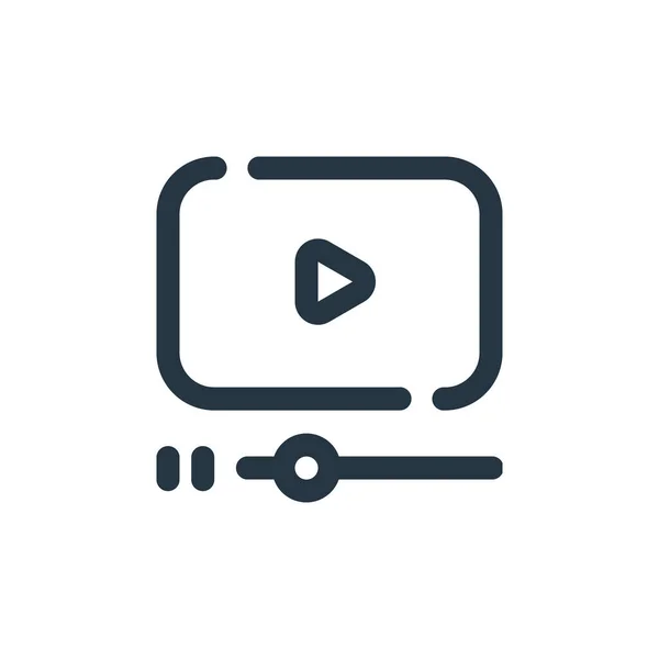 Иконка Вектора Видеоплеера Видеоплеер Съедобный Видео Плеер Линейный Символ Использования — стоковый вектор
