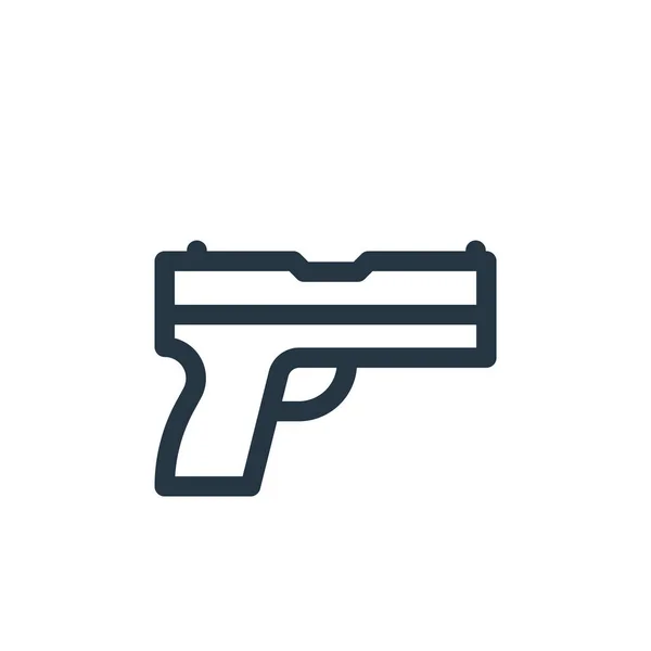 Pistolenvektorsymbol Schusswaffe Editierbar Pistole Lineares Symbol Für Die Verwendung Auf — Stockvektor