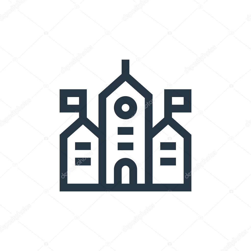 town hall vector icon. town hall editable stroke. town hall linear symbol for use on web and mobile apps, logo, print media. Thin line illustration. Vector isolated outline drawing.