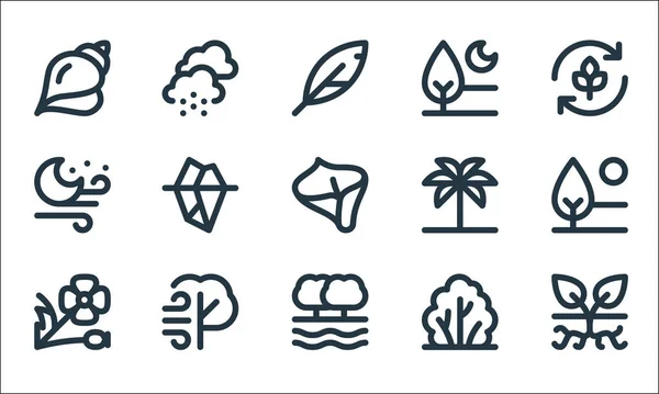 Nature Line Icons Линейное Множество Набор Векторных Линий Качества Таких — стоковый вектор