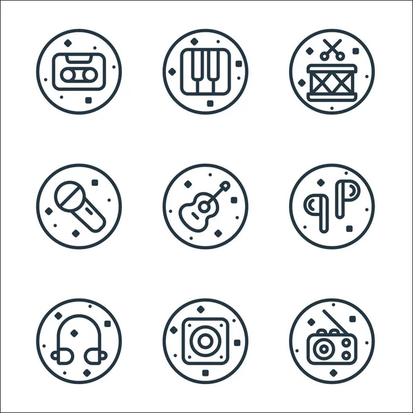 Music Sound Line Icons Linear Set Quality Vector Line Set — Stock Vector