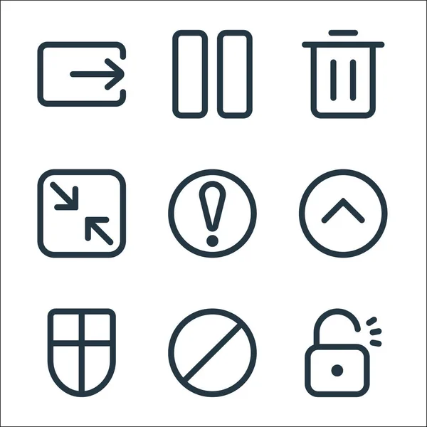 Interface Line Icons Linear Set Quality Vector Line Set Unlock — Stock Vector