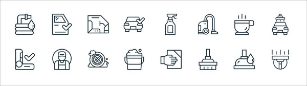 Iconos Línea Carwash Conjunto Lineal Conjunto Línea Vectorial Calidad Como — Archivo Imágenes Vectoriales