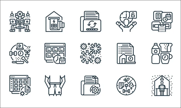 Home Line Icons Linear Set Quality Vector Line Set Working — Stock Vector