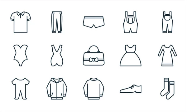 Wardrobe Line Icons Linear Set Quality Vector Line Set Socks — Stock Vector