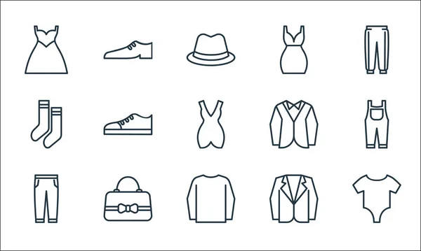 Wardrobe Line Icons Linear Set Quality Vector Line Set Baby — Stock Vector