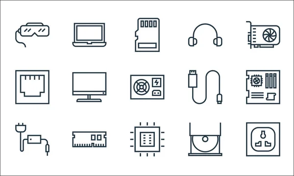 Hardware Line Icons Linear Set Quality Vector Line Set Electric — Stock Vector