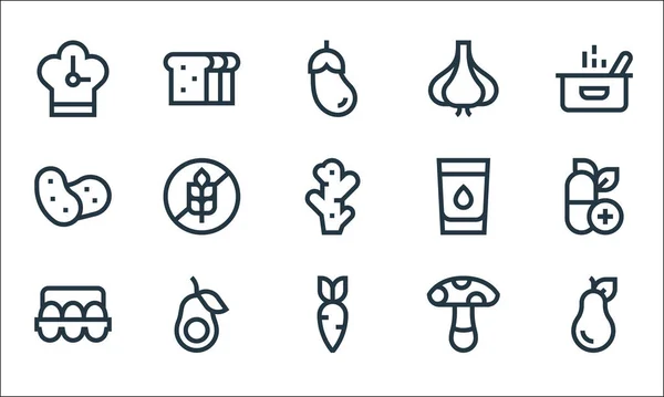 Nutrition Line Icons Linear Set Quality Vector Line Set Pear — Stock Vector