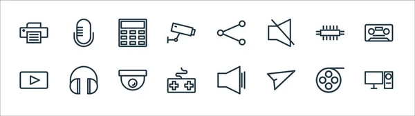 Technology Line Icons Linear Set Quality Vector Line Set Computer — Stock Vector