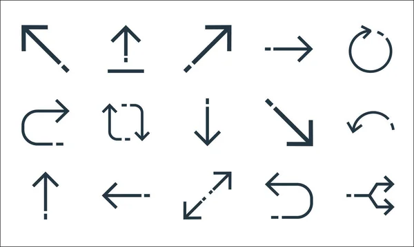 Pfeile Markieren Symbole Lineares Set Qualitätsvektorlinie Eingestellt Wie Kreuzung Pfeile — Stockvektor